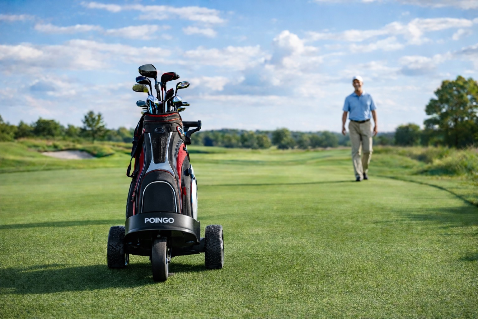 Smart follow push cart